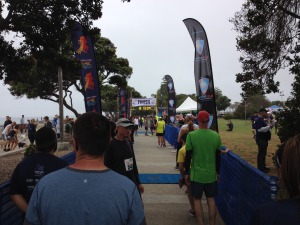 Lining up for the start of the 10k race